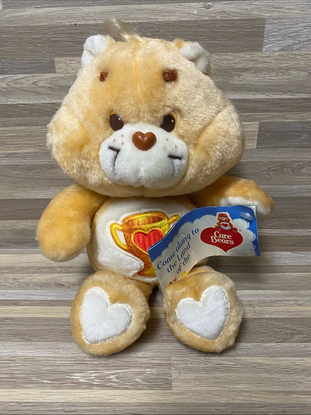 Vintage Kenner Care Bears Champ Bear Plush 13" Stuffed Animal 1985 80s